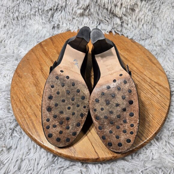 Antonio Melani Womens Size 7.5M Black Leather Stretch Buckle Block Heels Pumps - Picture 4 of 9